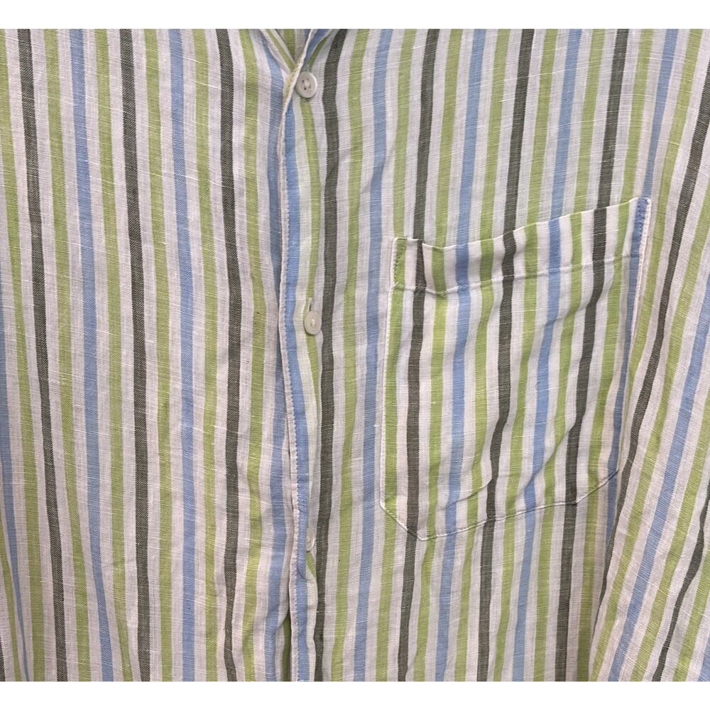 Banana Republic 100% Linen Striped Long Sleeve Button Down Shirt Women's XL - Picture 3 of 5